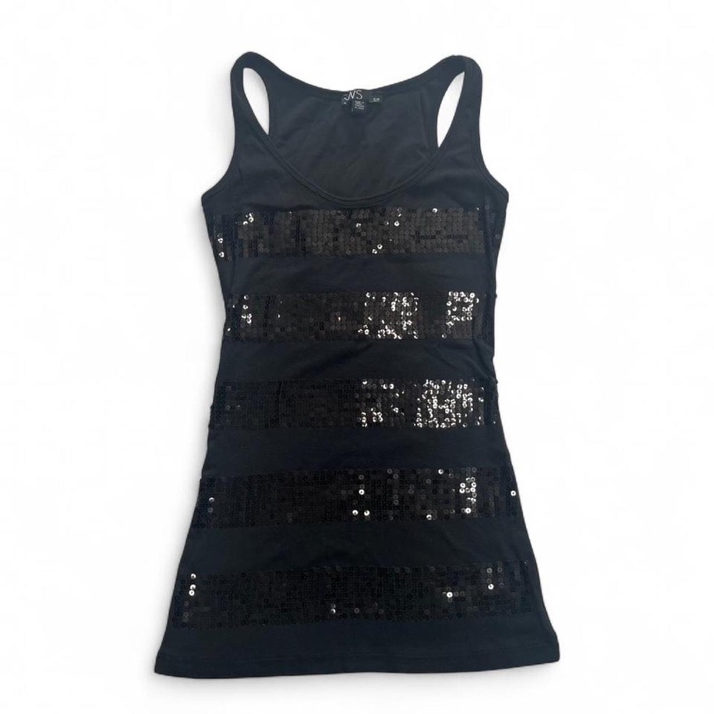 SWS Black Sequin Tank - Picture 3 of 6